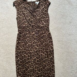 Charter Club Brown Leopard Midi Dress